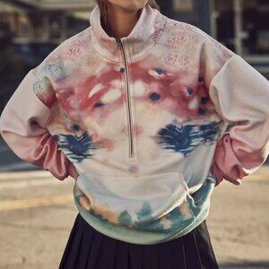 NWT Anthropologie Mountain-Scape Half-Zip Pullover Sweatshirt, Size XS & S